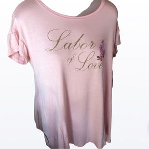 Flutter &  kick Maternity Shirt size small pink with logo NWT